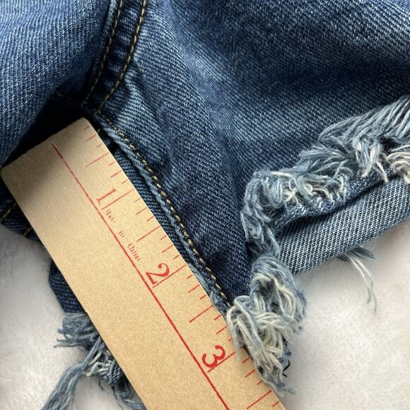 Womens Free People size 29 cut off frayed medium wash denim jean shorts distress - Picture 5 of 7